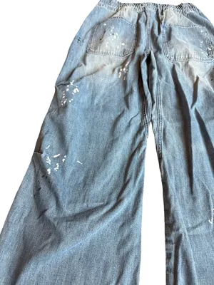 We The Free People Modern Love Jeans Paint Splatter Drawstring Size Medium Women thumbnail 11