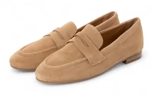 Old Navy Faux Suede Penny Loafers Tan Beige City Loafers Size 9 thumbnail 1