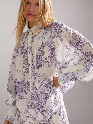 Anthropologie Aureta. Studio Printed Button Down Top Blouse Women’s Small thumbnail 1