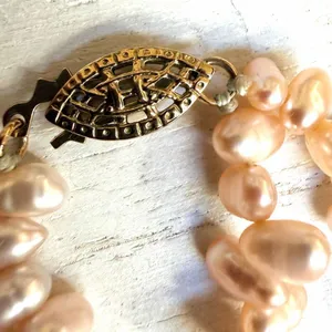 Vintage Blush Pink Freshwater Pearl Multi-Strand Necklace thumbnail 5