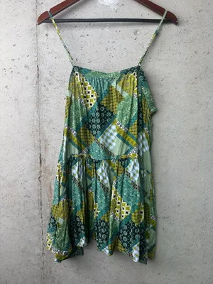 Natural Life Boho Festival Patchwork Print Top Large Sleeveless Straps thumbnail 2