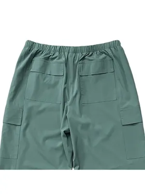 PINK Tech Stretch Cargo Parachute Pants Green Size Large thumbnail 4