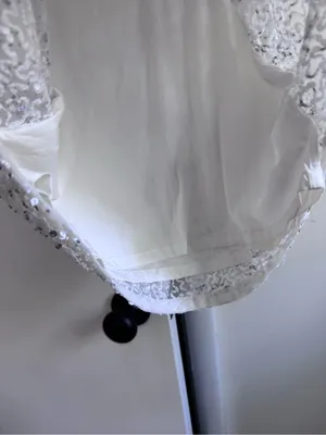 Retrofete Carnegie Sequin white silver beaded dress size small NWT thumbnail 8
