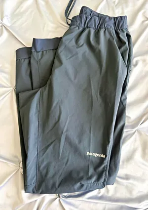 Patagonia Unisex Adults Sweatpants Gray Polyester Solid Drawstring Logo thumbnail 1