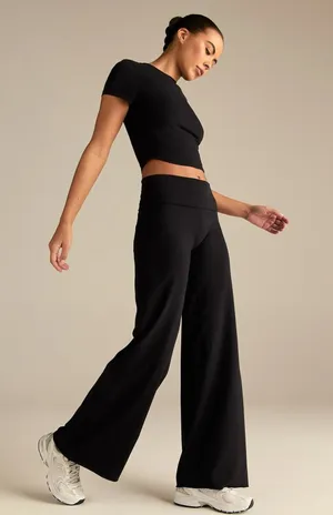Women’s Best Cotton Contour Fold Over Straight Leg Pants thumbnail 1