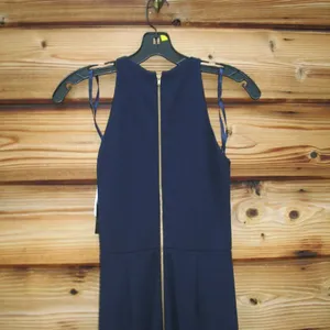 NWT Betsy & Adam Arielle Blue Size 2 Ruffle Hem Halter Gown Dress thumbnail 11