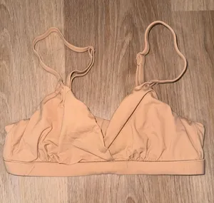 Quince Beige Second Skin Crossover Bralette - Small thumbnail 1