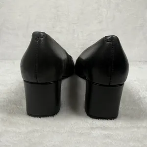 Calvin Klein Kcalanta2 Black Leather Square Toe Block Heel Pumps Women's Size 6M thumbnail 5