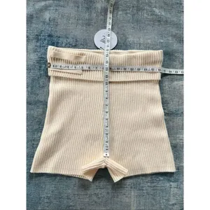 NWT! Princess Polly Cream Ribbed Knit Jhett Shorts US Size 14 thumbnail 7