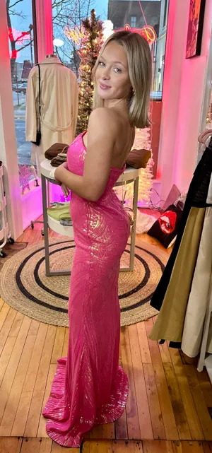 Boutique Pink Strapless Maxi Dress thumbnail 2