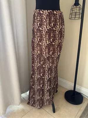 HYFVE Leopard Print Mesh Asymmetrical Maxi Skirt Size M Sheer Overlay Y2K thumbnail 4