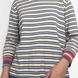 CAbi Blue‎ and White Striped Knit Soft Long Sleeve Blouse size M thumbnail 4
