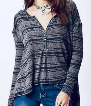 Free People We The Free Striped Henley Boho Top Size Small thumbnail 1