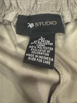NWT AB Studio Grey Wide Leg Pants Size Large High Rise Crochet Waistband thumbnail 4