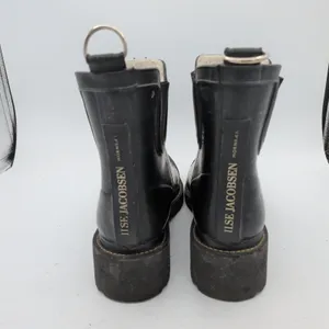Ilse Jacobsen Rub 47 Black Rubber Chelsea Rain Boots Faux Fur Lined Size 40 thumbnail 5
