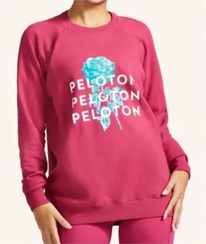 NWT Peloton Everyday‎ Oversized Crewneck Sweatshirt Women's S Pink Athleisure thumbnail 1