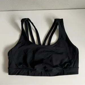 Women’s lululemon athletica Black Multi Strap Energy Bra Exhale Gym Sports Bra 8 thumbnail 3