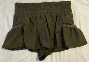Free People Movement Olive Green Get Your Flirt On Shorts thumbnail 5