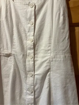 New Day Button-Front Square-Neck White Linen Blend Dress women’s XL thumbnail 3