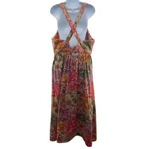 Tolani Large Devika Dress Rose Floral Jumper Midi Fit & Flare Sundress‎ Cottage thumbnail 2