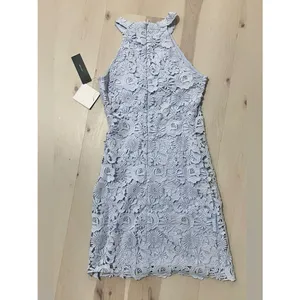 Lulus NWT Women Small Powder Baby Blue Lace Mini Dress Romantic Dainty Coquette thumbnail 5