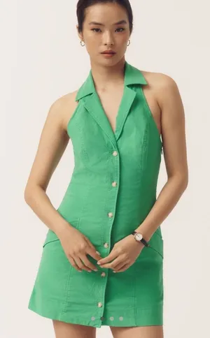 NWT Anthropologie The Amelia Collared Mini Dress by Maeve Green Sz XL thumbnail 1