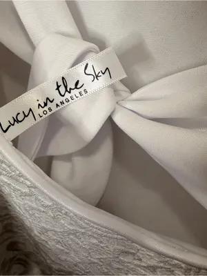 Lucy in the Sky White Floral Lace Cap-Sleeve Mini Shift Dress Bridal Wedding S thumbnail 3