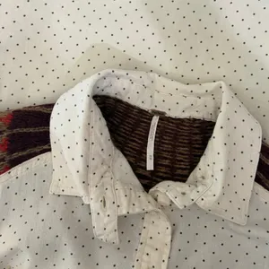 FREE PEOPLE Mixed Media Sage Buttondown Shirt Wool Western Polka Dot‎ Medium thumbnail 13