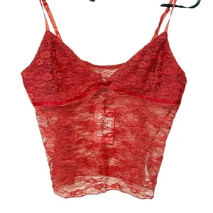 Edikted Size Large Red Eira Sheer Lace Tank Top Cami NEW thumbnail 2
