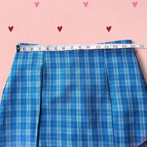 Source Unknown Blue and white plaid mini skirt thumbnail 6