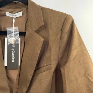 PrettyGarden Blazer Womens M Brown NWT Tailored Business Career Work Jacket thumbnail 2