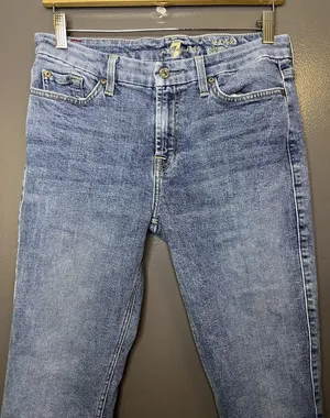 7 For All Mankind Jeans Womens 30 Medium Wash Blue Ankle Skinny Stretch Denim thumbnail 1