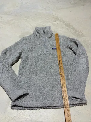 Patagonia Light Gray Quarter-Zip Pile Fleece Pullover XS thumbnail 3