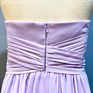 Flowy Iris Lavender Strapless Chiffon Wedding Guest HOCO David's Bridal 14 thumbnail 4