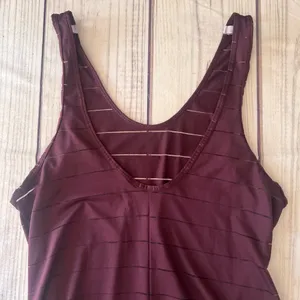 Athleta Max Out Chi Burgundy Sheer Stripe Side Tie Tank Top thumbnail 8