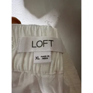 Loft white elastic waist‎ eyelet scallop hem size xl thumbnail 4