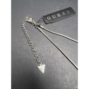 NWT! Guess Silver Tone Snake Chain Rhinestone Sliding Rondelle Ring Necklace thumbnail 3