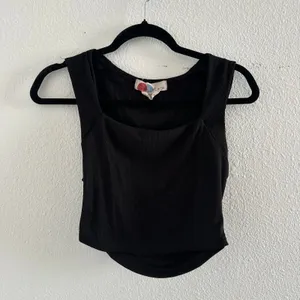 Free People Daphne Ribbed Crop Top Black Size Small thumbnail 2