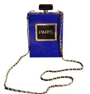 Paris Novelty Acrylic Crossbody Perfume Bottle Purse thumbnail 1