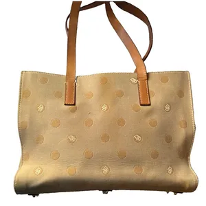 Dooney & Bourke Tan Polka Dot Tote Gold Hardware Bag Charm 12 x 10 x 4 thumbnail 4