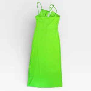 NWOT H&M Neon Bright Green Maxi Dress XSMALL thumbnail 3