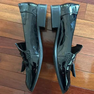 Tahari Black Patent Leather Loafers Goth Preppy Academia Twee Size 8.5 Tina thumbnail 3