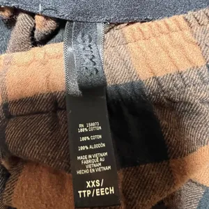 Skims Lounge Pants XXS Brown Black Buffalo Plaid‎ Cotton Pajama Bottoms Sleep thumbnail 7