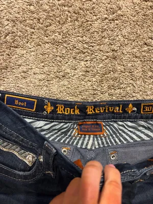 Rock Revival Women’s Klarry Dark Wash Boot‎ Cut Embellished Jeans Size 30 thumbnail 7