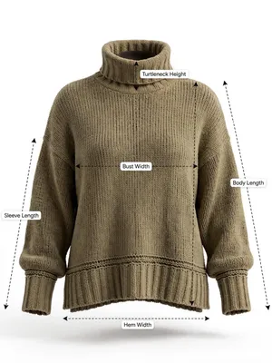 aerie Olive Green Chunky Turtleneck Sweater thumbnail 4