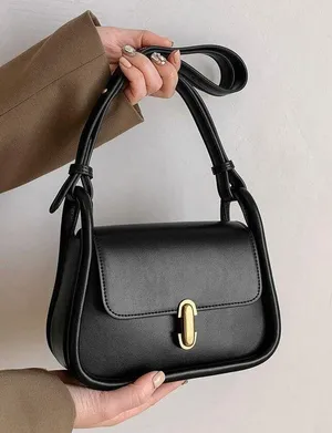 Black Leather Shoulder Bag thumbnail 1