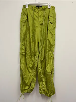 NWOT Motel Rocks Lime Green Cargo Drawstring Trousers "Pickle" size S thumbnail 2