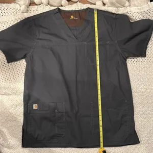Carhartt Black Scrub Top Womens Small Gray thumbnail 4