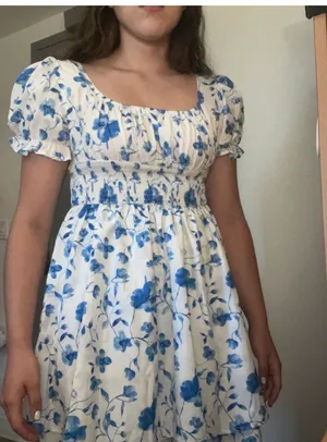 Ruffle Flower Dress Multi Size M thumbnail 2