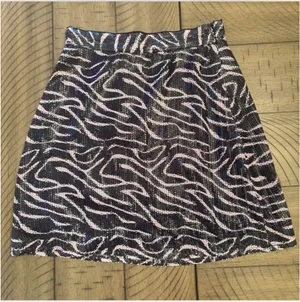 Olivia Rubin Black & Pink Zebra Sequin Mini Skirt thumbnail 2